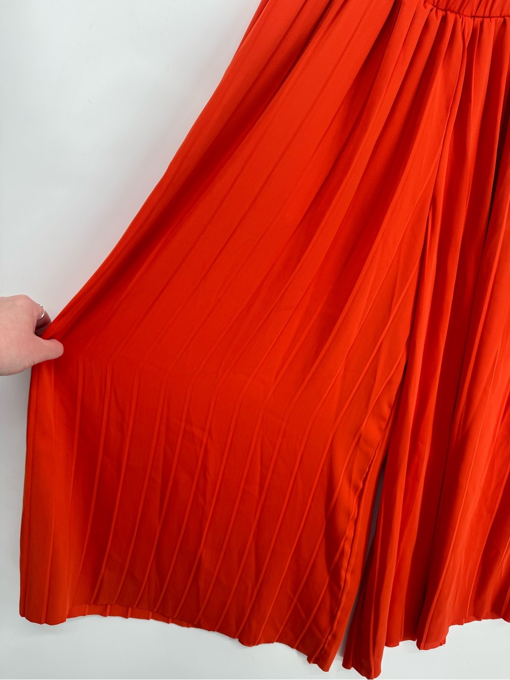 Wynne Collection Women's Redish Orange Wide Leg Flowy Pants Resort Size Small - Picture 5 of 11